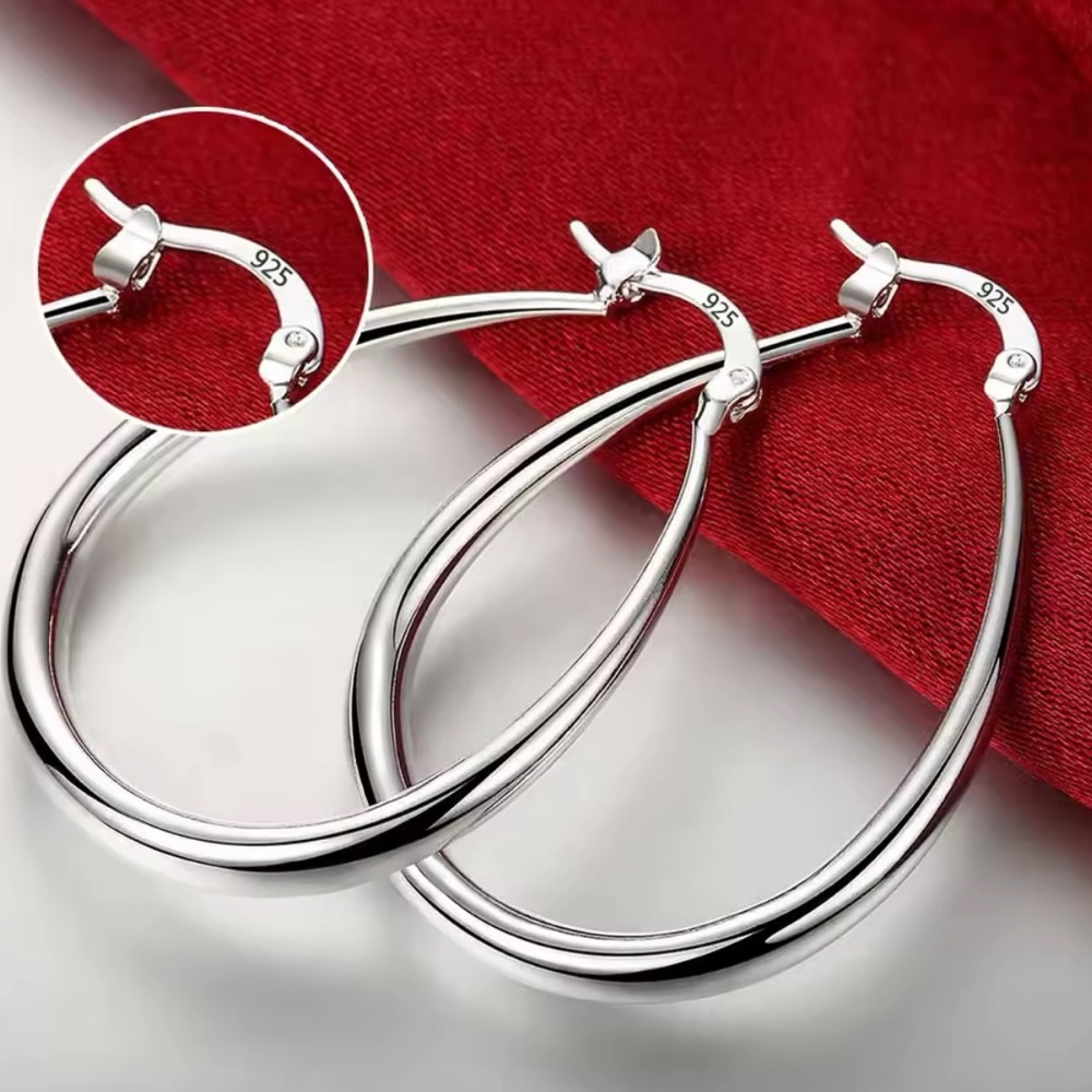 Sleek Silver Teardrop Earrings